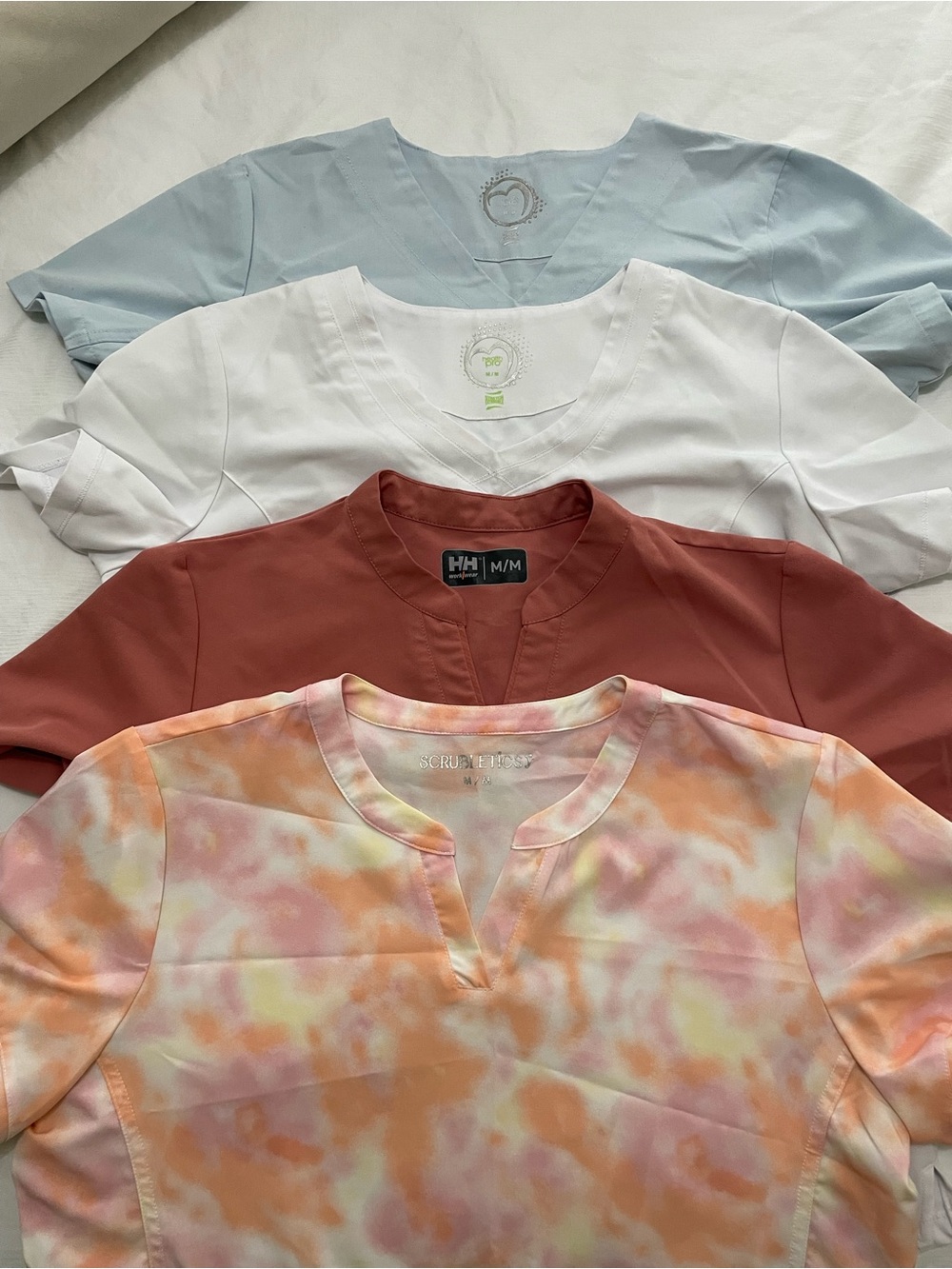 Tie-Dye Peach V-Neck Women's Top